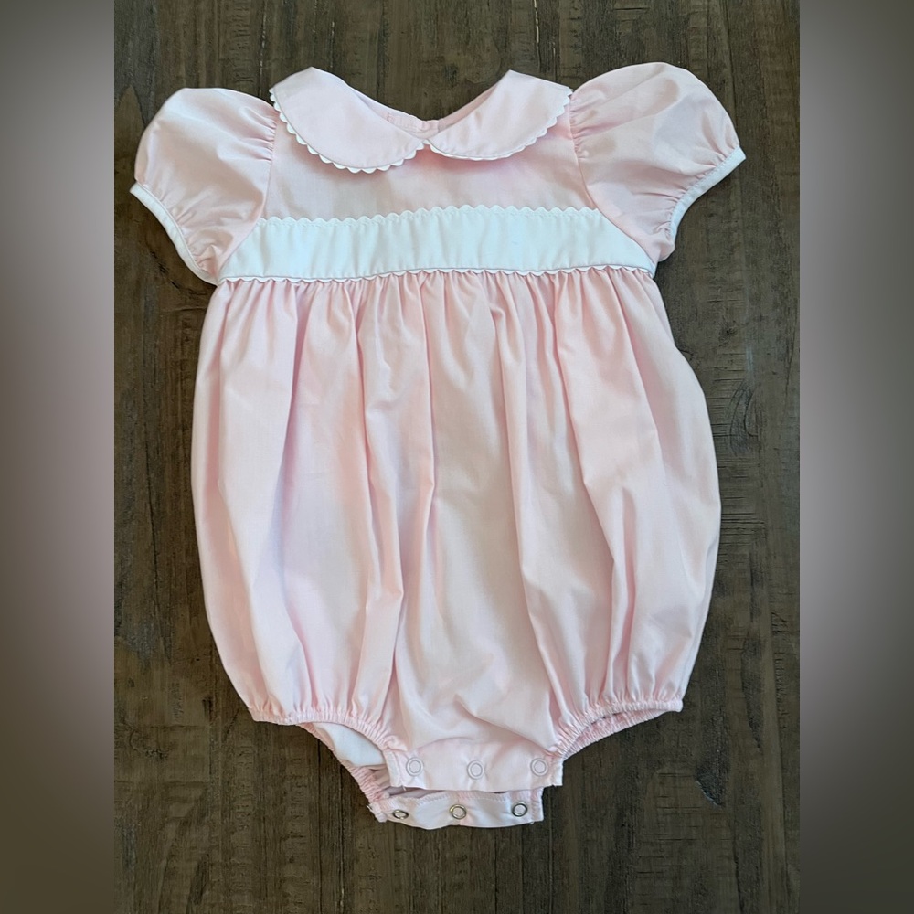 Beaufort Bonnet Company Spring Pink Bubble with white sash tie back